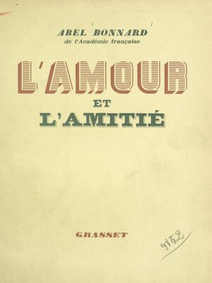 cover image of L'amour et l'amitié